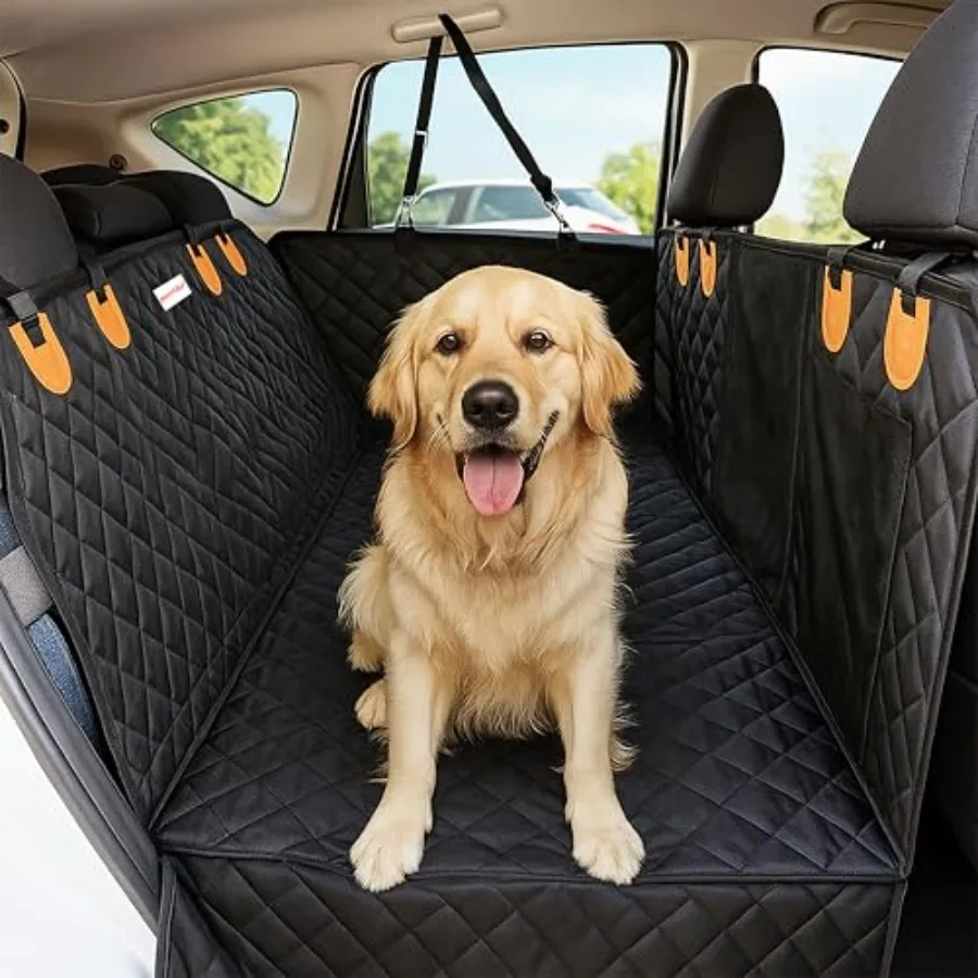

Back Seat Extender for Dogs Hard Bottom Sturdy Dog Hammock for Car Hard Bottom Car Seat Cover for Dogs with Seatbelt No Foam