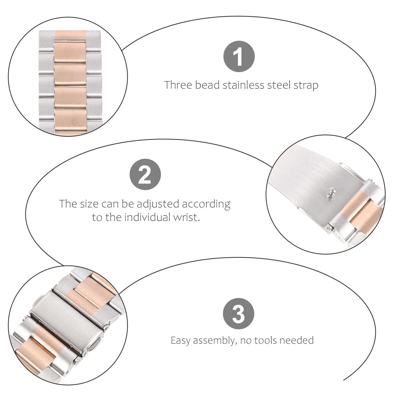 

Stainless Steel Watch Band Replacement Durable Wristband For Galaxy S3 Elegant Wear Fashion Accessory Compatible