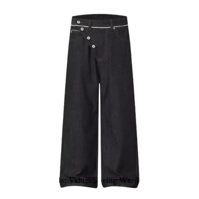 

American Retro Design Curved Knife Jeans Loose Casual Wide Leg Long Pants for Men And Women Slimming Versatile Casual Jeans
