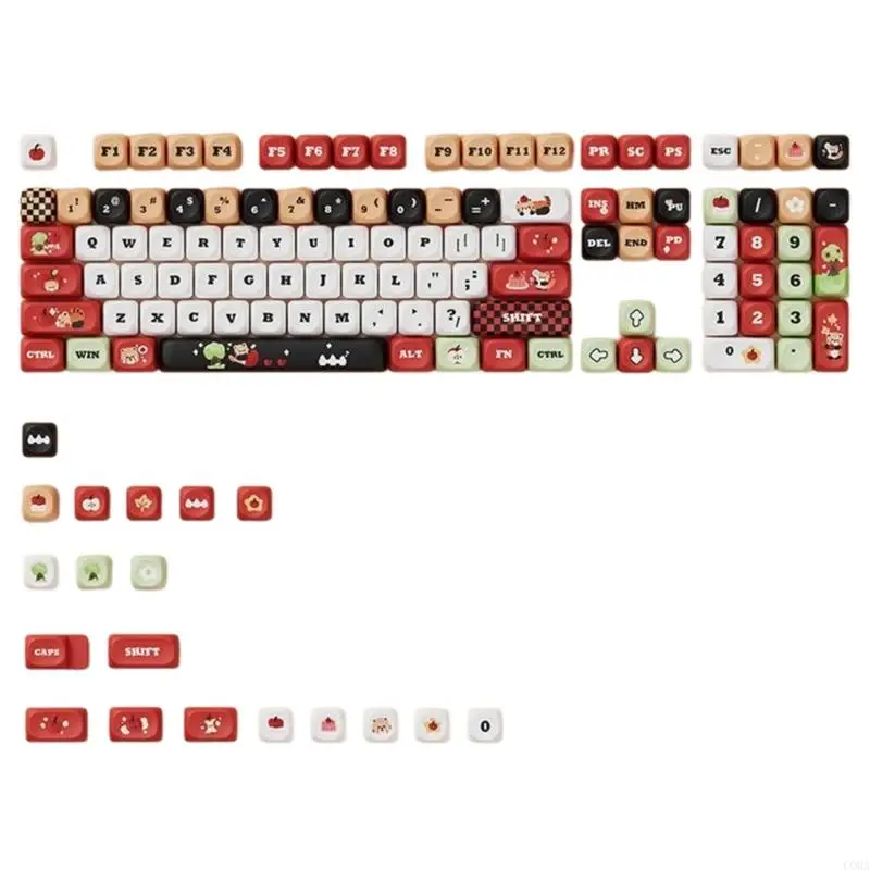 

CORA 127 шт. вибрирующие колпачки OQO с фруктовой тематикой для механических клавиатур, комфортный набор текста