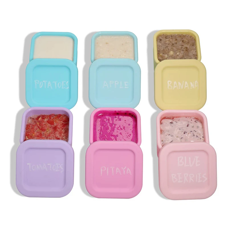 Sealed Silicone Lunch Box Outdoor Bento Box Microwave Oven Silicone Small Containers Lunch Box Summer Ice Cube Mold Snack