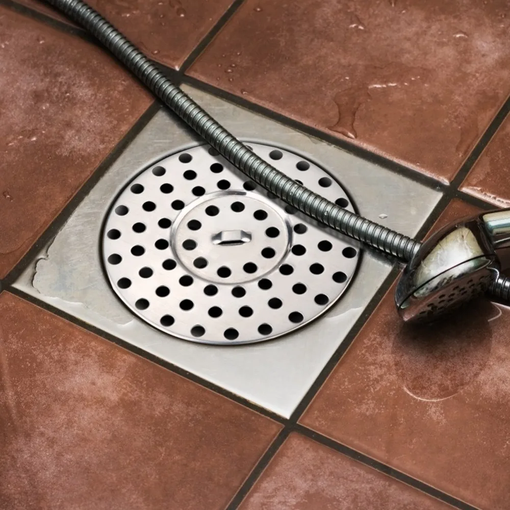 2 Pack 304 Stainless Steel Shower Floor Drain Small Holes Flat Round Floor Drainage Gully Hair Catcher 8.5cm/3.34inch Diameter