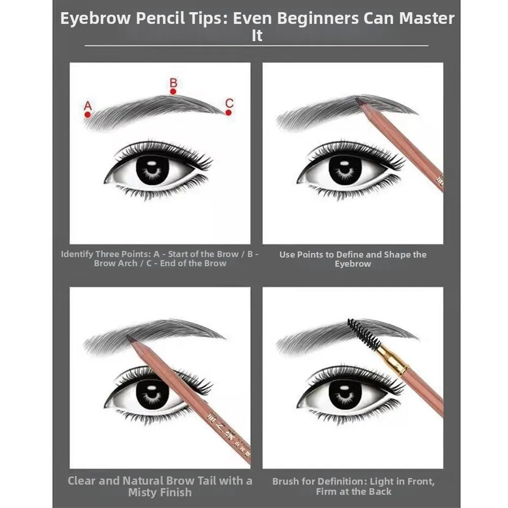 Crayon à sourcils professionnel à Double tête, imperméable, facile à appliquer, rehausseur de sourcils, teinte artistique, maquillage