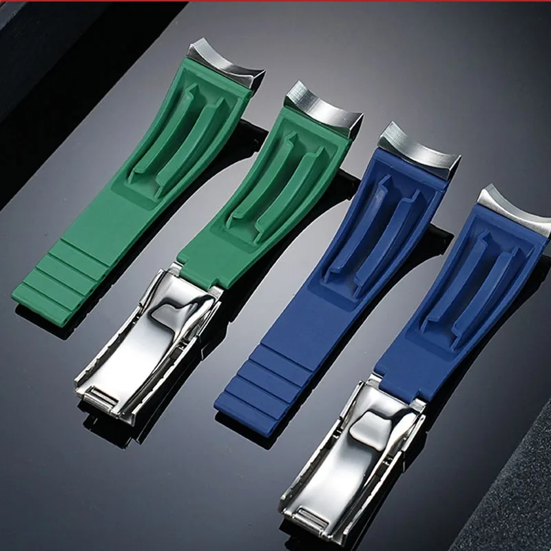 High Quality Soft Rubber Strap for Tudor 39mm 1958 BB58 Black Bay Panda Pro Black Shield Watchband Steel End Linker Bracelet 20