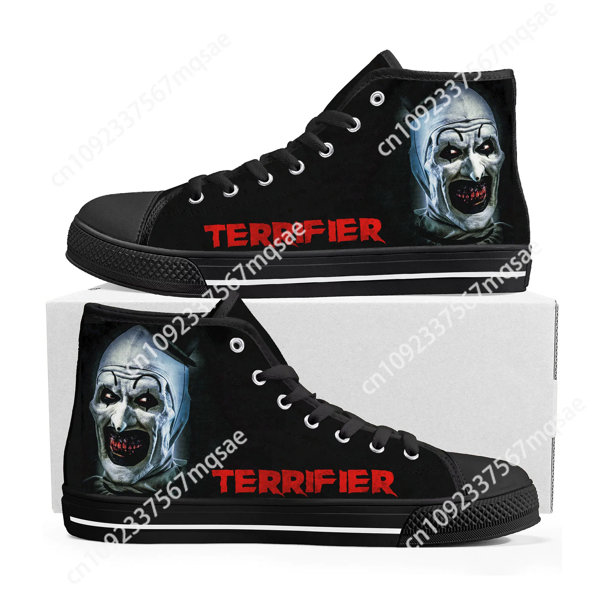 Terrifier Clown halloween High Top Sneakers Mens Womens Teenager Canvas Sneaker Casual Custom Made Shoes Customize DIY Shoe