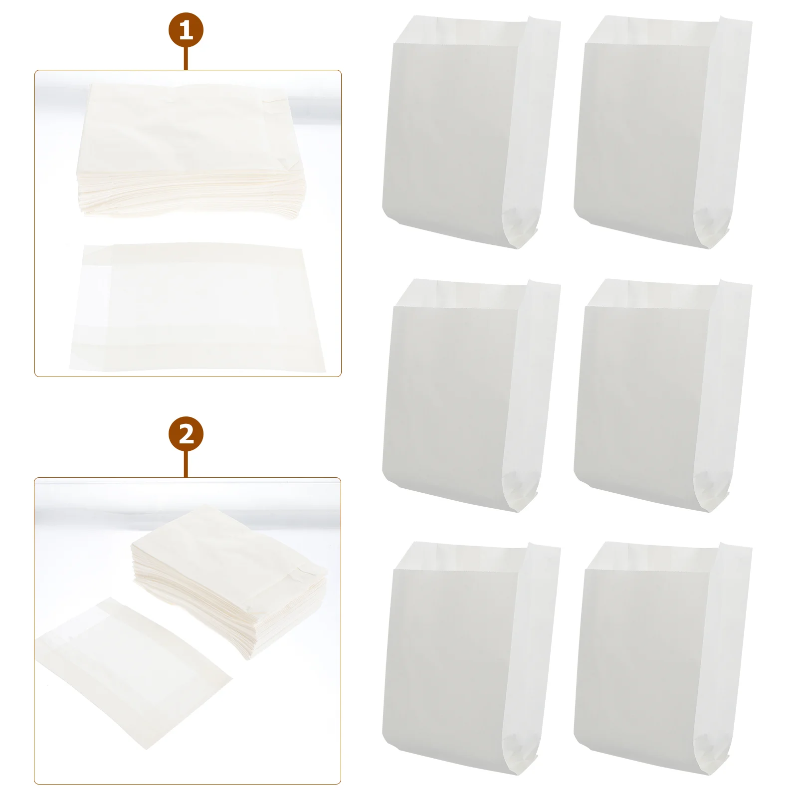 

100Pcs Food Packaging Bag Oil Proof Disposable Snack Bags for Fast Food Restaurant Kitchen Chip Wrapping Container