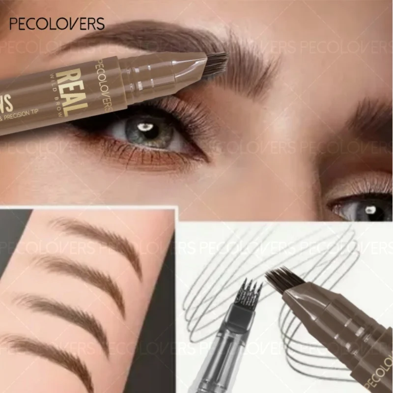 2PCS/SET Waterproof Mult Split Tip Eyebrows & 4 Split Pen Eyebrow Tattoo Pen，Waterproof, Sweat-Resistant, Long-Lasting