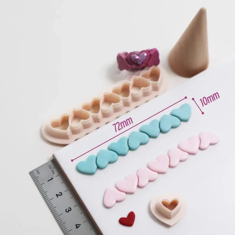 Soft Pottery Ring Cutting Mold Heart/flower Shape Polymer Clay Cutter DIY Handmade Ring Valentine\'s Day Gift Pottery Tools
