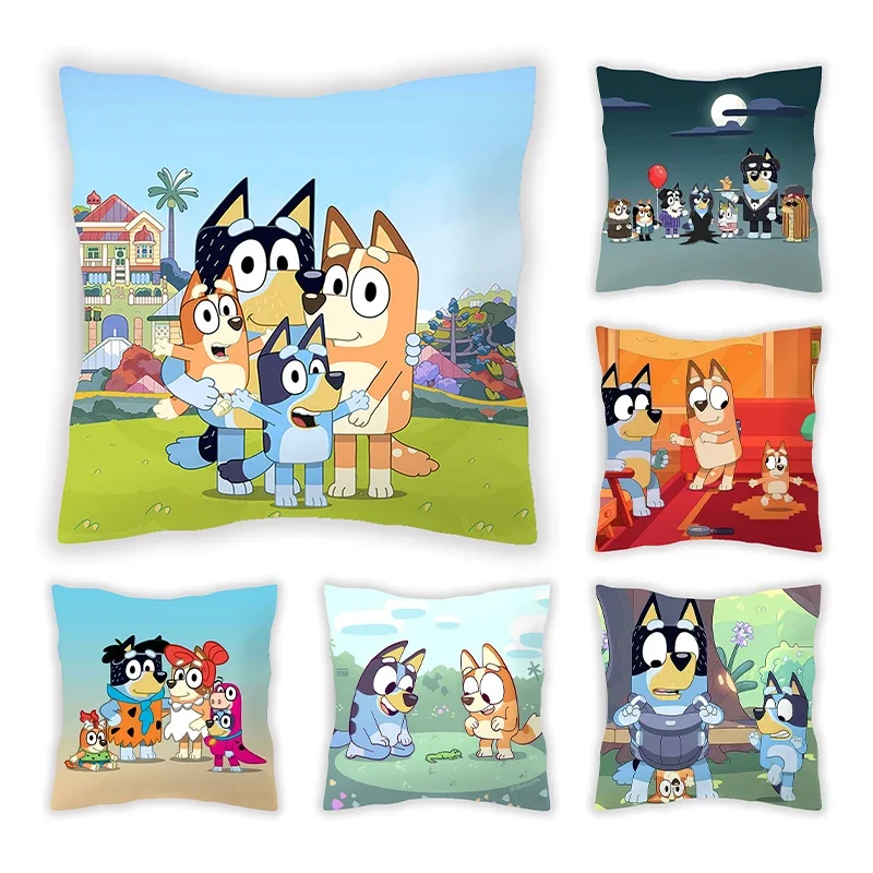 Bluey Bingo Chilli Pillowslip Cover Anime Cartoon Printed Bedroom Sofa Decoration Home Throw Pillowcase Cushion Child/adult Gift