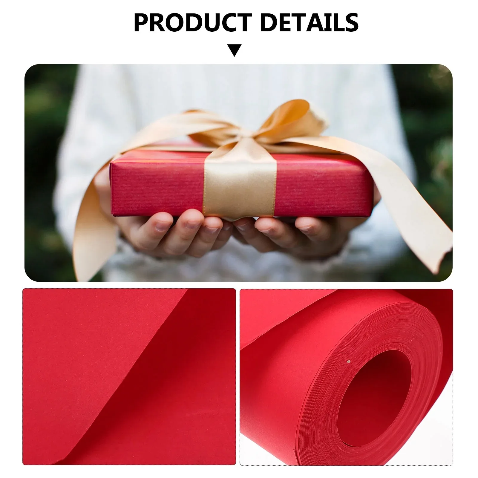 50CM*10M Kraft Wrapping Paper, Gift Wrapping Paper Bouquet Wrapping Paper Transport, Crafts (Red)