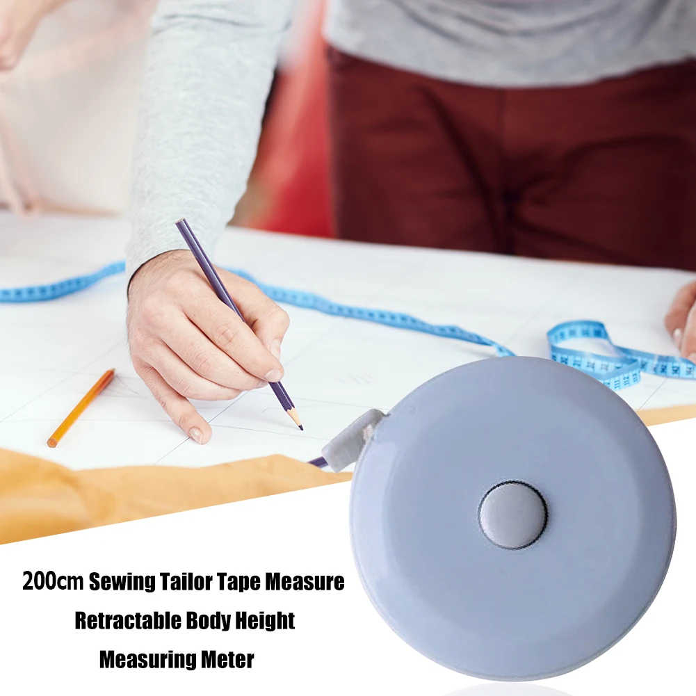 200cm/79inch Retractable Tape Measure Double Scales Ruler Portable Roll Tape for Body Fabric Sewing Tailor Cloth Measure Waist