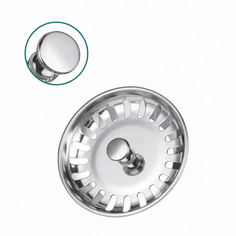 Kitchen Sink Strainer Plug Stainless Steel Metal Drain Stopper Filter Basin Sewer Clog Prevention Replacement Part Mesh