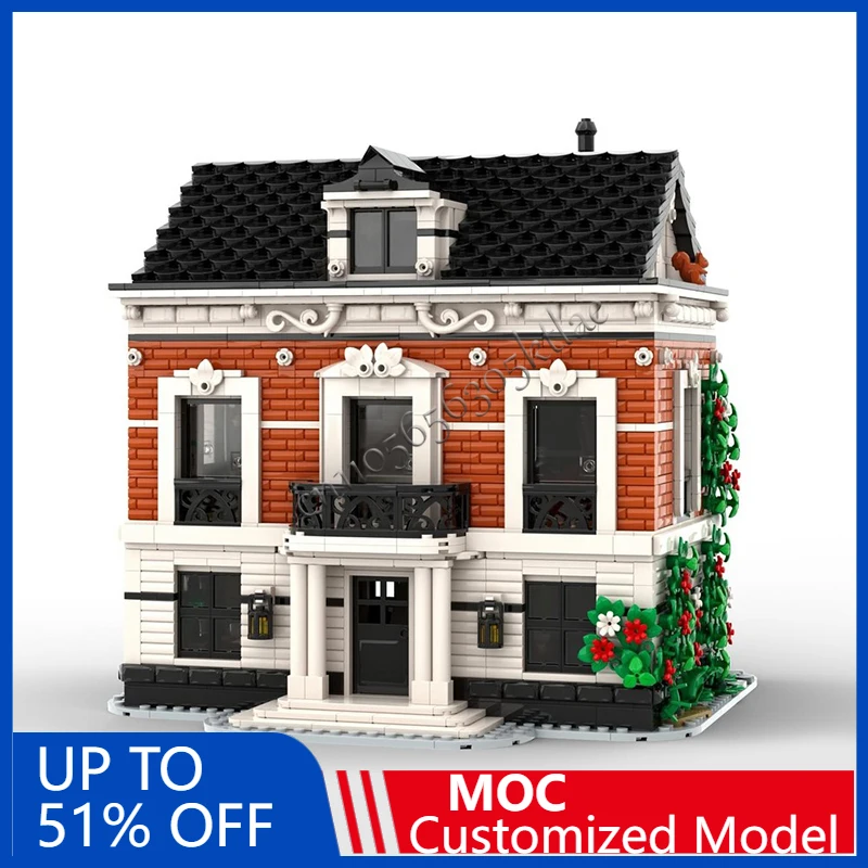 

3058 PCS City Street Scene The Villa Of Hope MOC Customize Modular Building Block Technology Simple DIY Assembly Toy Gift