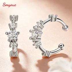 Smyoue 0.64cttw Full Moissanite Clip Earrings Women Luxury Quality Hip Hop Party Jewelry S925 Sterling Silver Plated Platinum