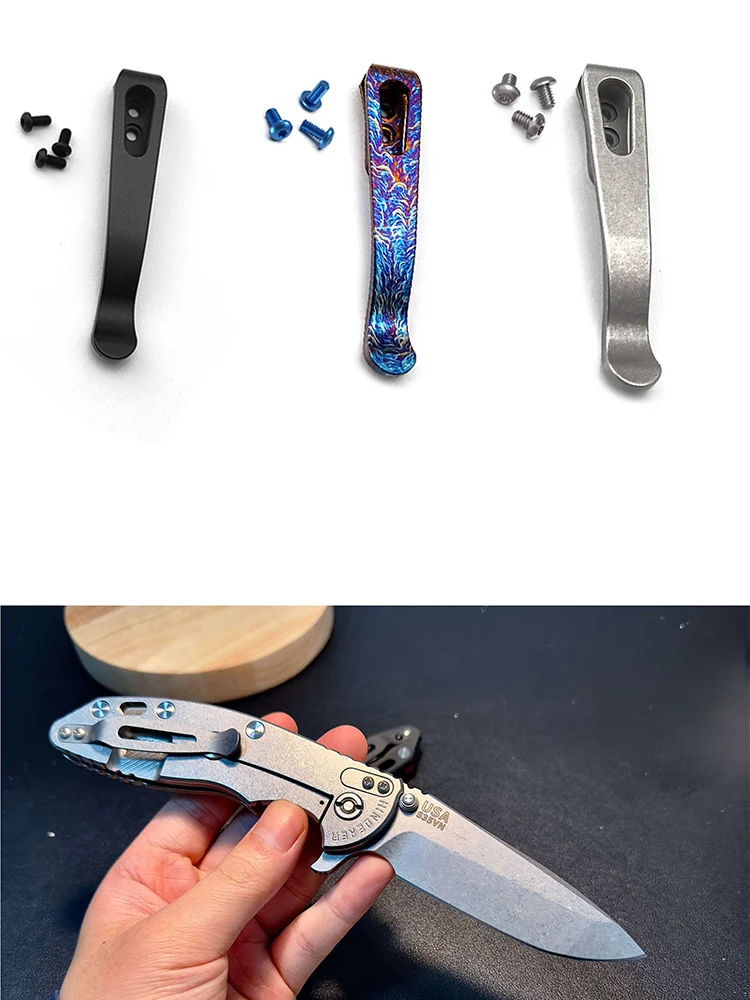 7 Colors Digital CAMO Pattern Knife Titanium Integrated Pocket Clip for Rick Hinderer XM18 XM24 Eklipse Maximus Jurassic Knives