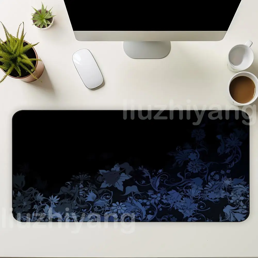 

Mouse Pad Gamers Computer Floral Pattern Design Desktop Pad Black and White Keyboard Pad Anime & Gaming Accessories Mouse Pad