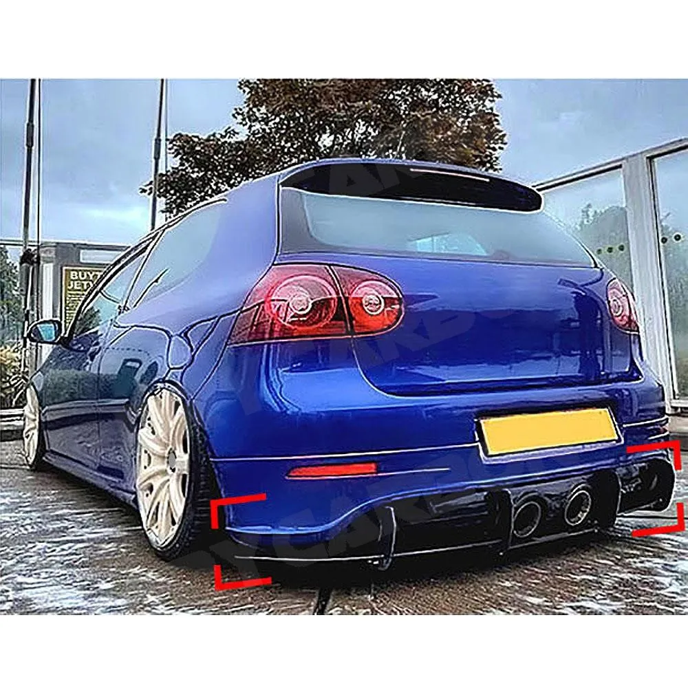 لفولكس واجن جولف 5 MK5 R32 2005-2009 سيارة شفة ممتصة للصدمات الخلفية الناشر الجانب الخائن سبويلر تقليم الأسود ضبط الملحقات