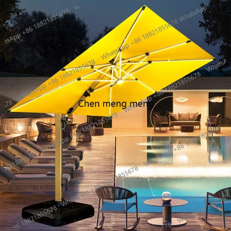 

Настраиваемый светодиодный алюминиевый зонт для патио, водонепроницаемый квадратный римский зонт для сада, столовой, отеля, двора, парка, больницы