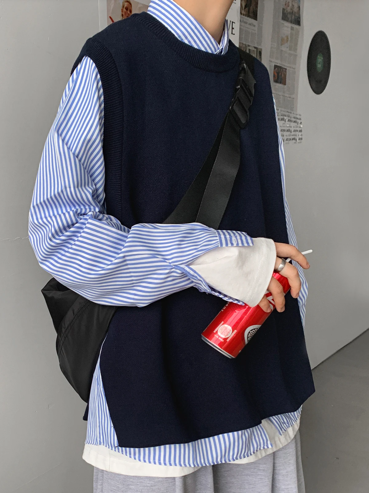 

Loose Knitted Men's Vest round Ne Svel Sweater Soft Comfortable Casual Sle Spring Autumn Season Faion for Teens