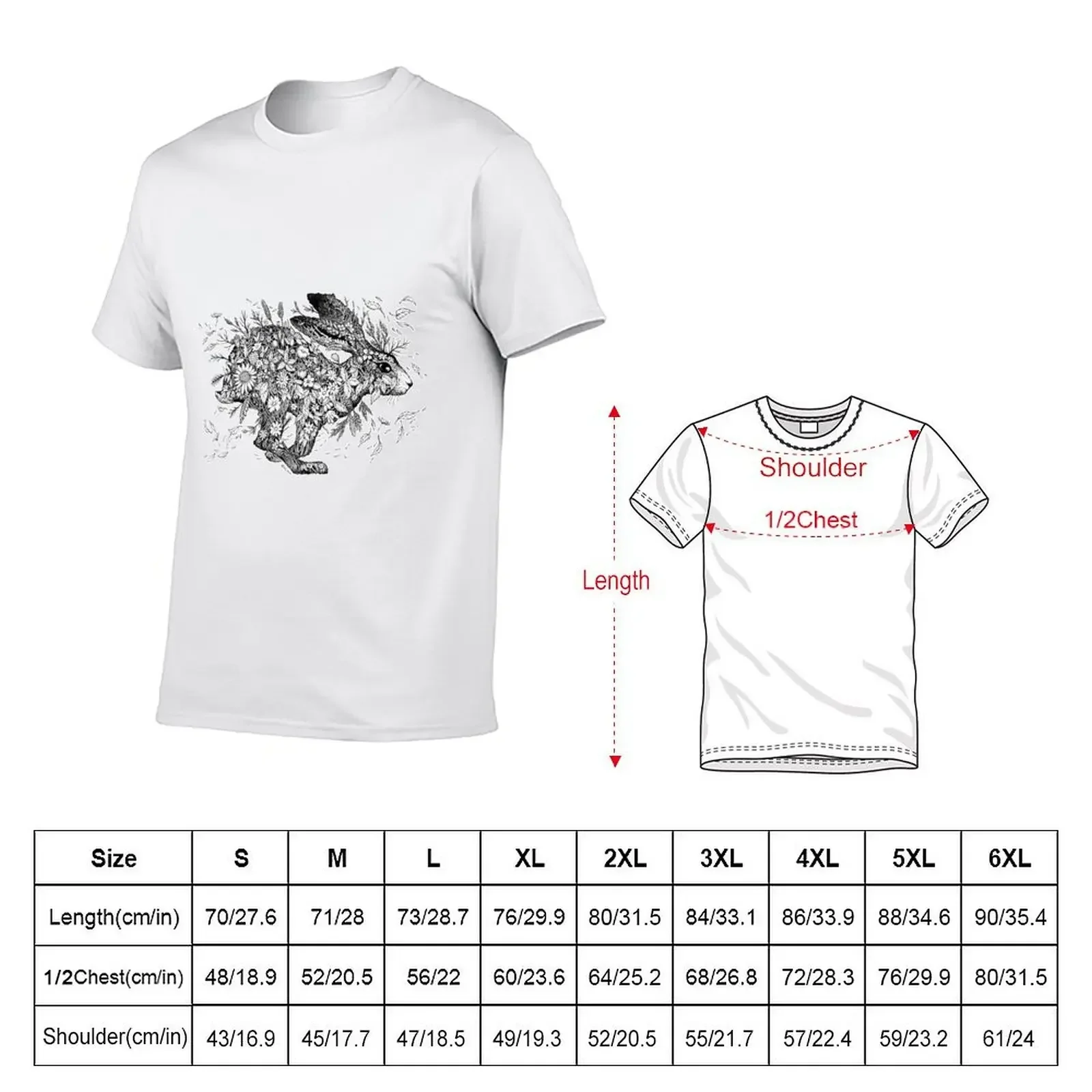 Meadow Hare T-Shirt oversized t shirt vintage t shirts for men cotton