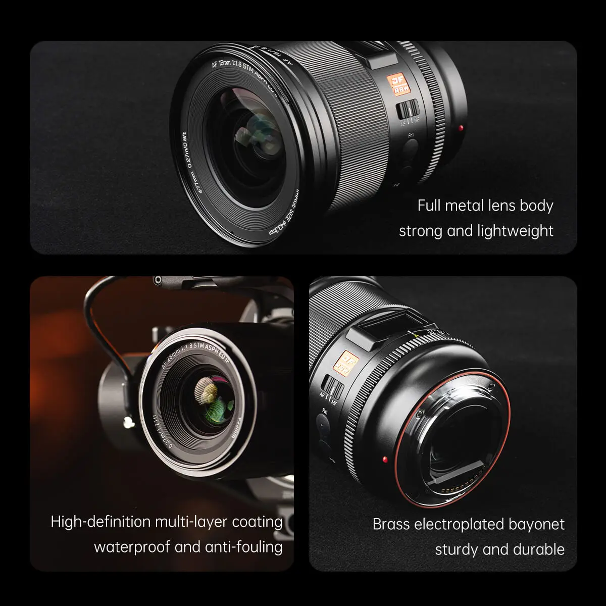 Viltrox AF16mm 24mm 28mm 35mm 50mm 85mm F1.8 مجموعة عدسات الإطار الكامل لسوني E Mount مع حافظة واقية