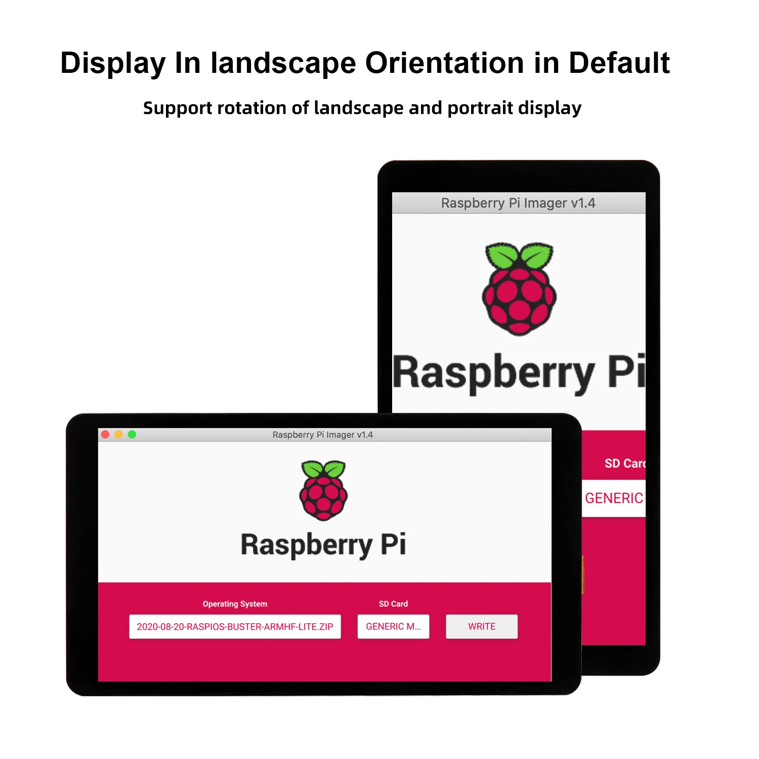 شاشة عرض أفقية محمولة تعمل باللمس LCD ، من من من من من من نوع x ، Raspberry Pi 5 ، 4b ، 3B ، صفر ، 3B + ، 3A Plus ، تدعم Android ،"