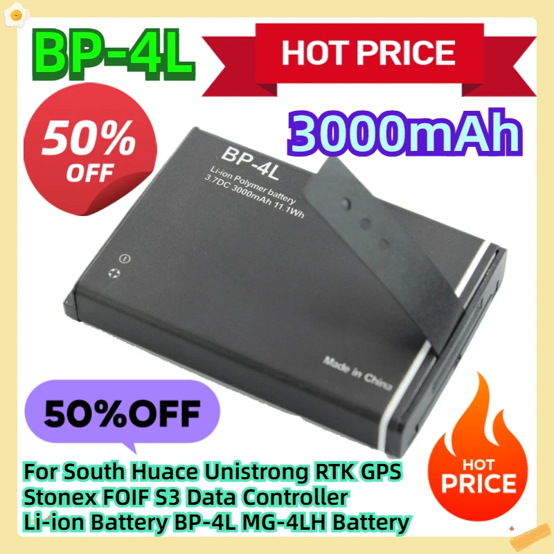 

For South Huace Unistrong RTK GPS Stonex FOIF S3 Data Controller Li-ion Battery 3.7V 3000mAh BP-4L MG-4LH Battery