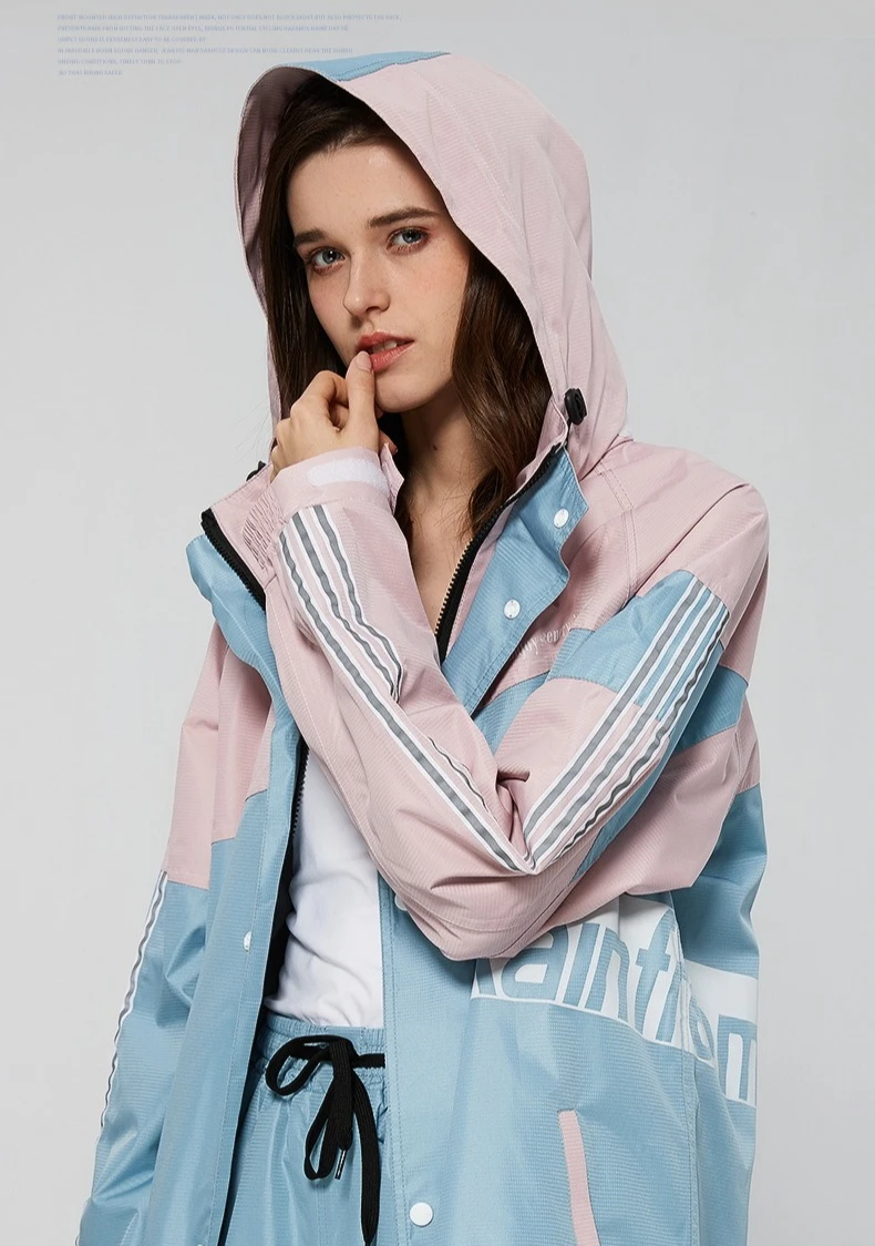 

Модный дождевик, водонепроницаемая куртка и брючный костюм, мотоциклетный плащ для женщин и мужчин, дождевик, уличная непромокаемая одежда с капюшоном