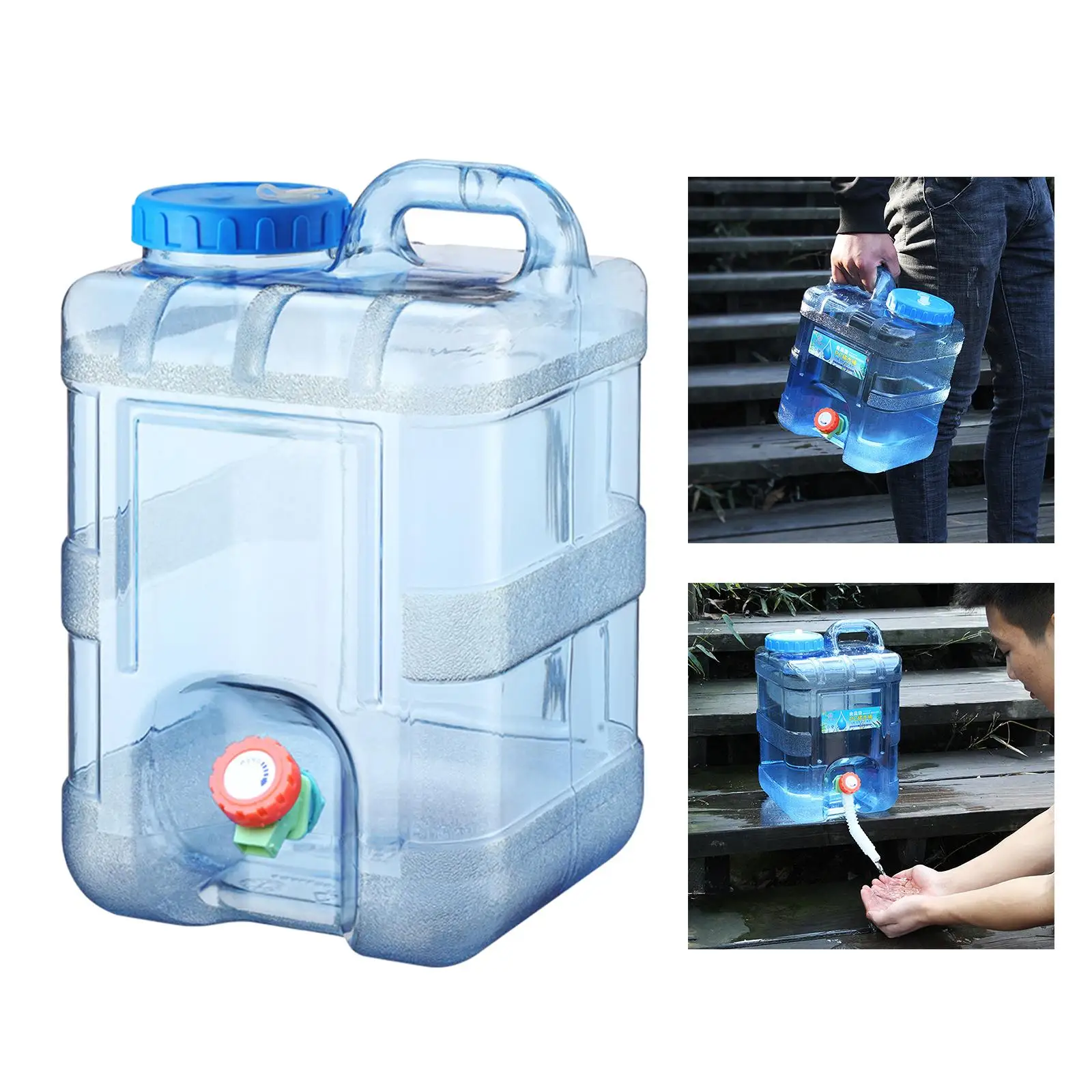 Portable Water Container with Faucet Water Bucket Water Bottle Carrier 10L