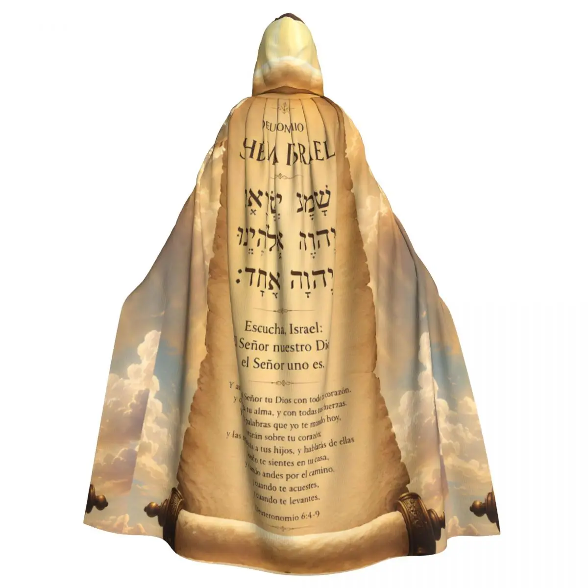 Adult Vampire Cape Hooded Robe Hebrew Blessings From Israel Halloween Cloak Full Length Cosplay