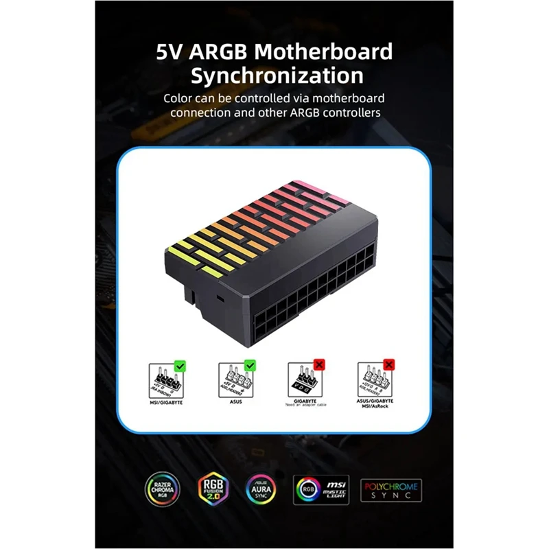 อะแดปเตอร์เชื่อมต่อพลังงาน90 ° ATX 24พิน5V 3ขา Arc 24Pin ตัวเมียไปยังตัวผู้อะแดปเตอร์แปลงไฟ90 ° DIY สำหรับเดสก์ท็อปพีซี