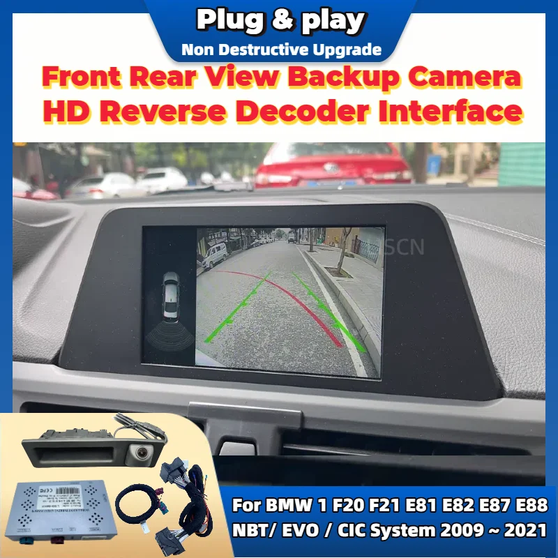 HD Car Reversing Camera For BMW 1 F20 F21 E81 E82 E87 E88 2009 ~ 2021 NBT EVO CIC HD Rear Backup Camera Improve Interface