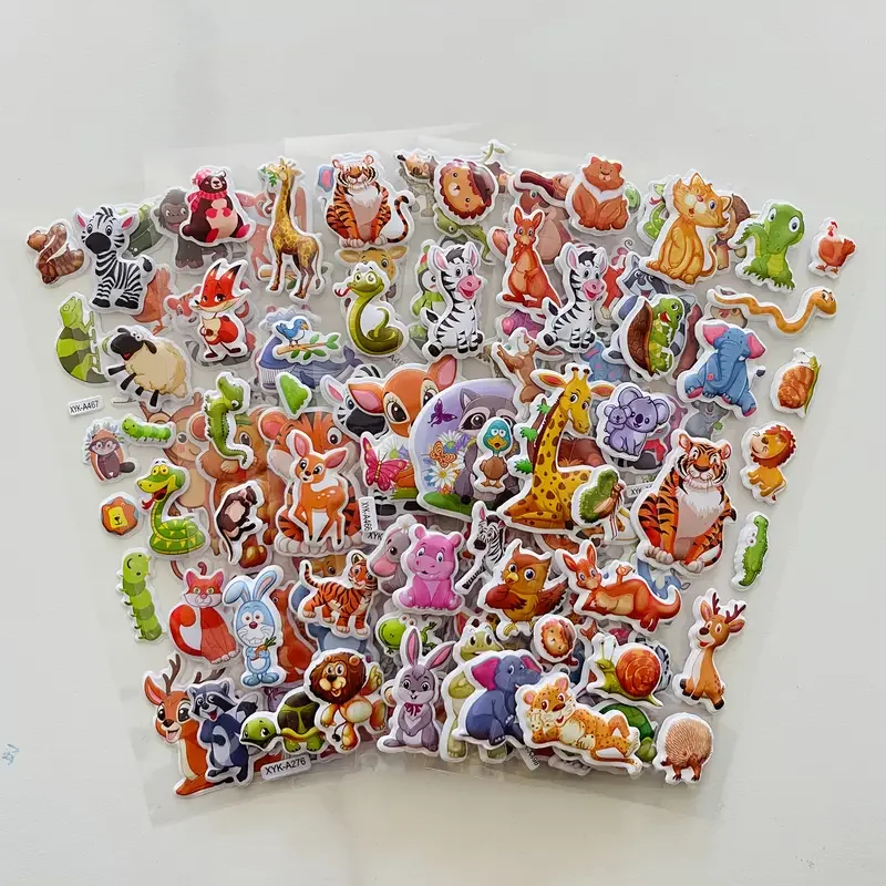 Cute Cartoon Animal 3D Bubble Stickers for Scrapbooking Diary Decoration DIY Various Scenes Using Birthday Gift Stickers