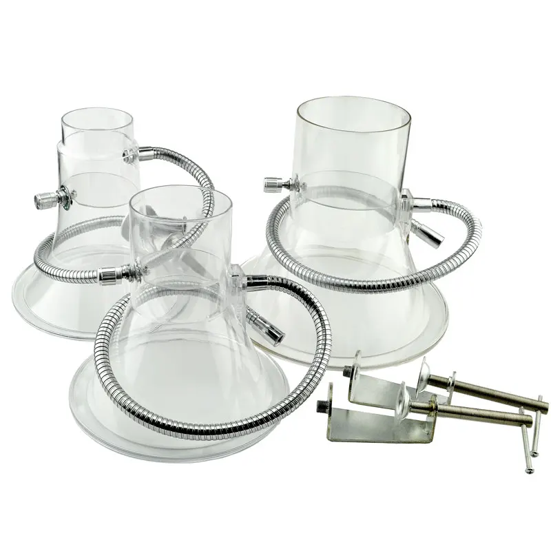 

assembly line soldering fume hood exhaust hood smoking dust exhasust hood Exhaust pipe Horn cover with clamps bracket