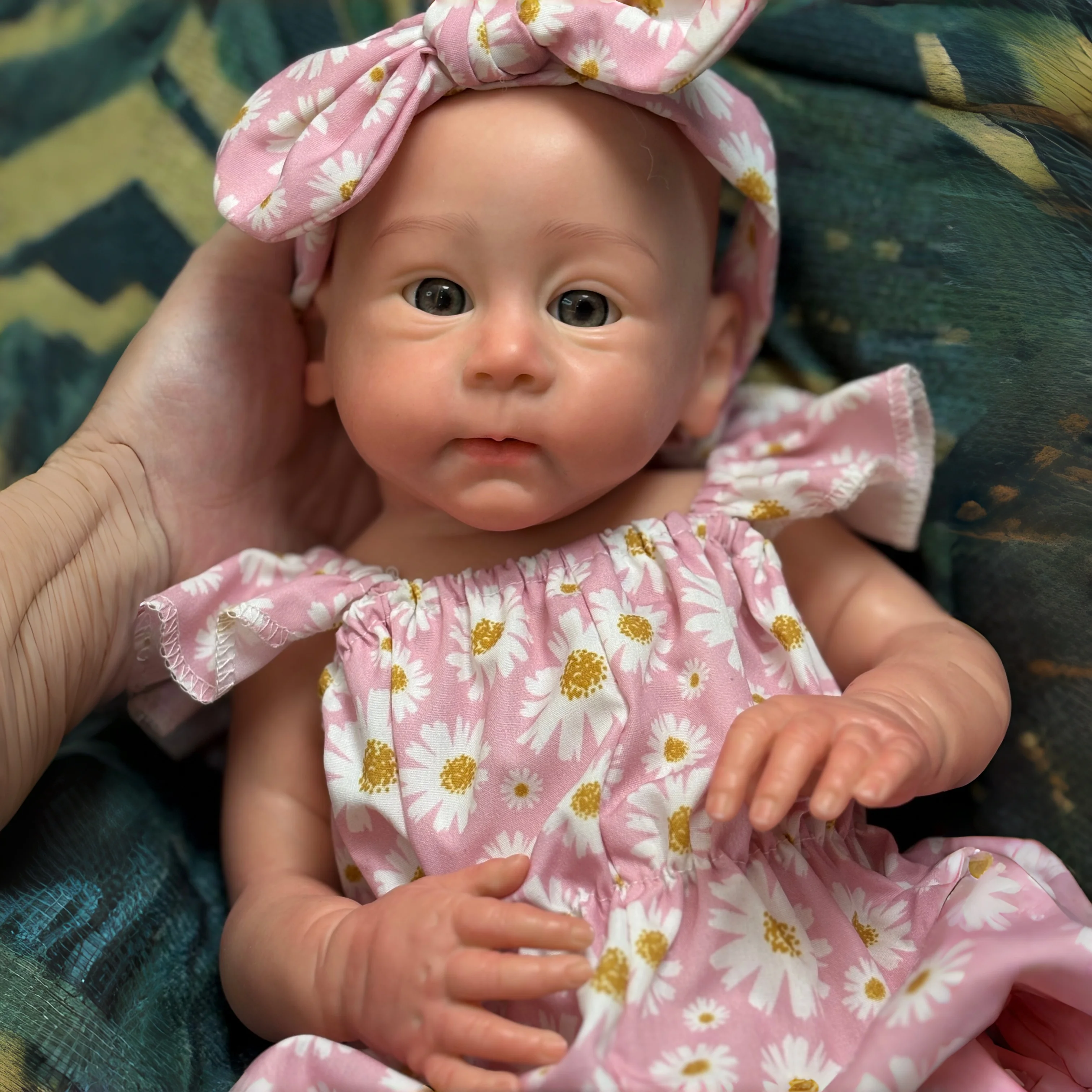 18 Inch Full Silicone Open Eyes Reborn  Doll, Handmade, Advanced Painted, Bathable, Collectible & Gift