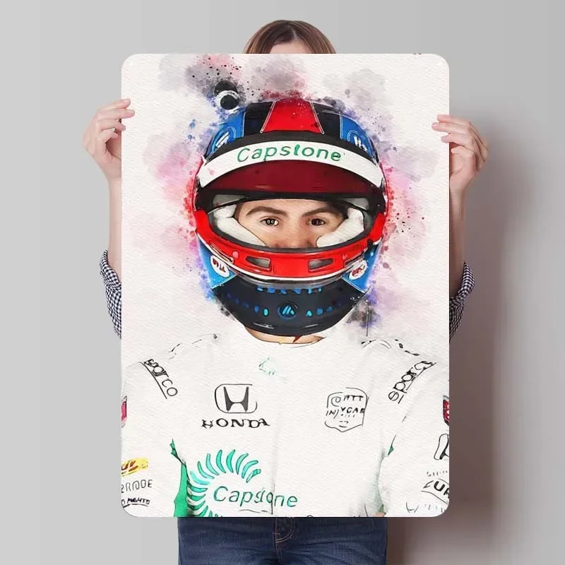 Colton Herta Driver Sports Metal Poster Wall Decoration Vintage Metal Sign Man Cave Decor Club America Retro Coffee Bar Home Art