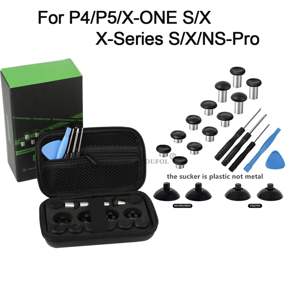 Für Serie X/S Xbox One PS5 PS4 NS Pro Austauschbare ergonomische Thumbsticks Analoge Thumbsticks Ersatzgriff Joysticks