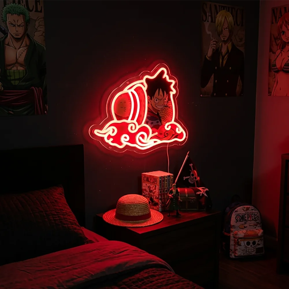 

One Piece Luffy Wano Arc Neon Sign, Anime Wall Light, USB Powered Decor for Bedroom, Game Room,Perfect Gift for Fans