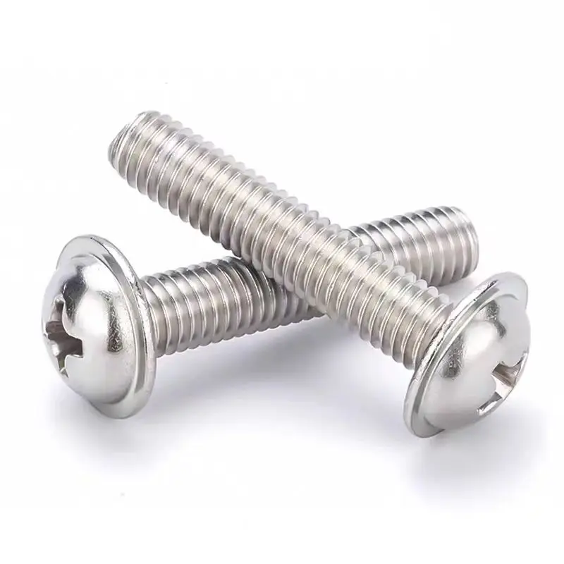 316 SS Phillips Pan Head Screw M3 M4 M5 M6 Cross Round Head With Washer Screws Electronic Repair Tiny Fastener Length 4-50mm