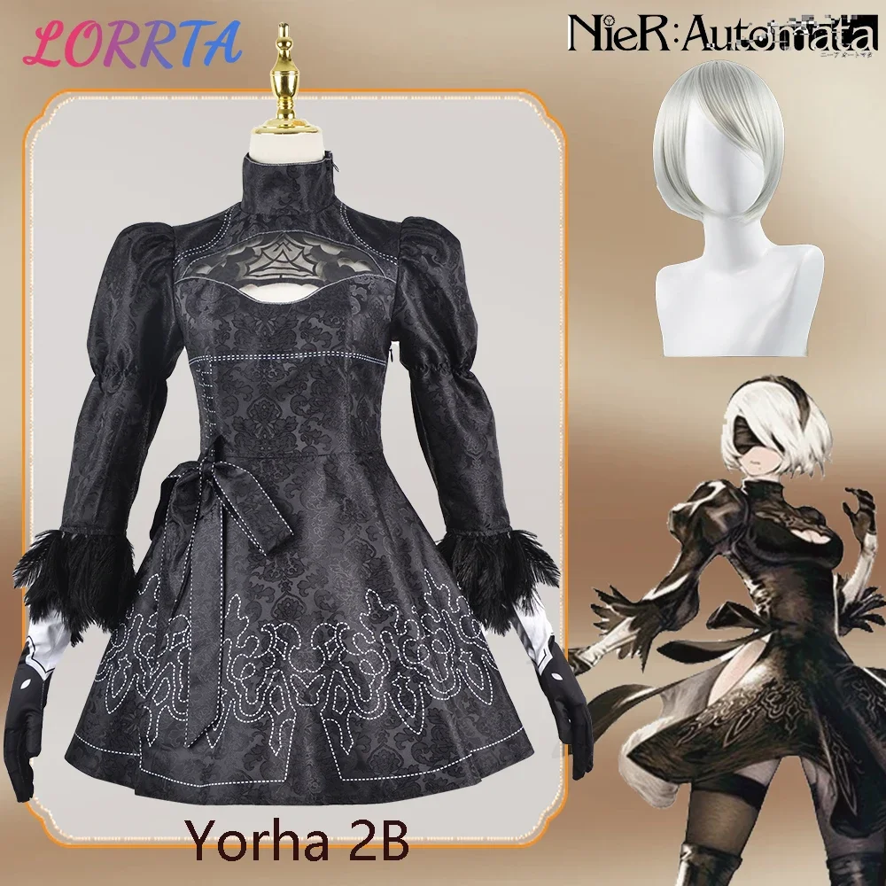 

Костюм для косплея Nier Automata Yorha 2B, сексуальная Экипировка, цвет черный, тип B, женское платье для ролевых игр, Хэллоуин