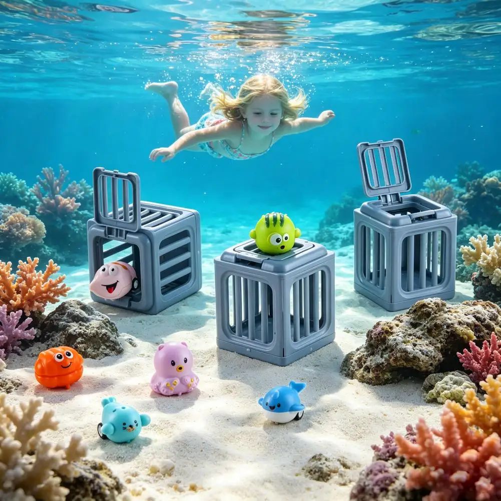 Underwater Diving Pool Toys Floating Animals Rescue Toy Set Summer Water Fun Games for Boys Girls Swimming Pool Accessories