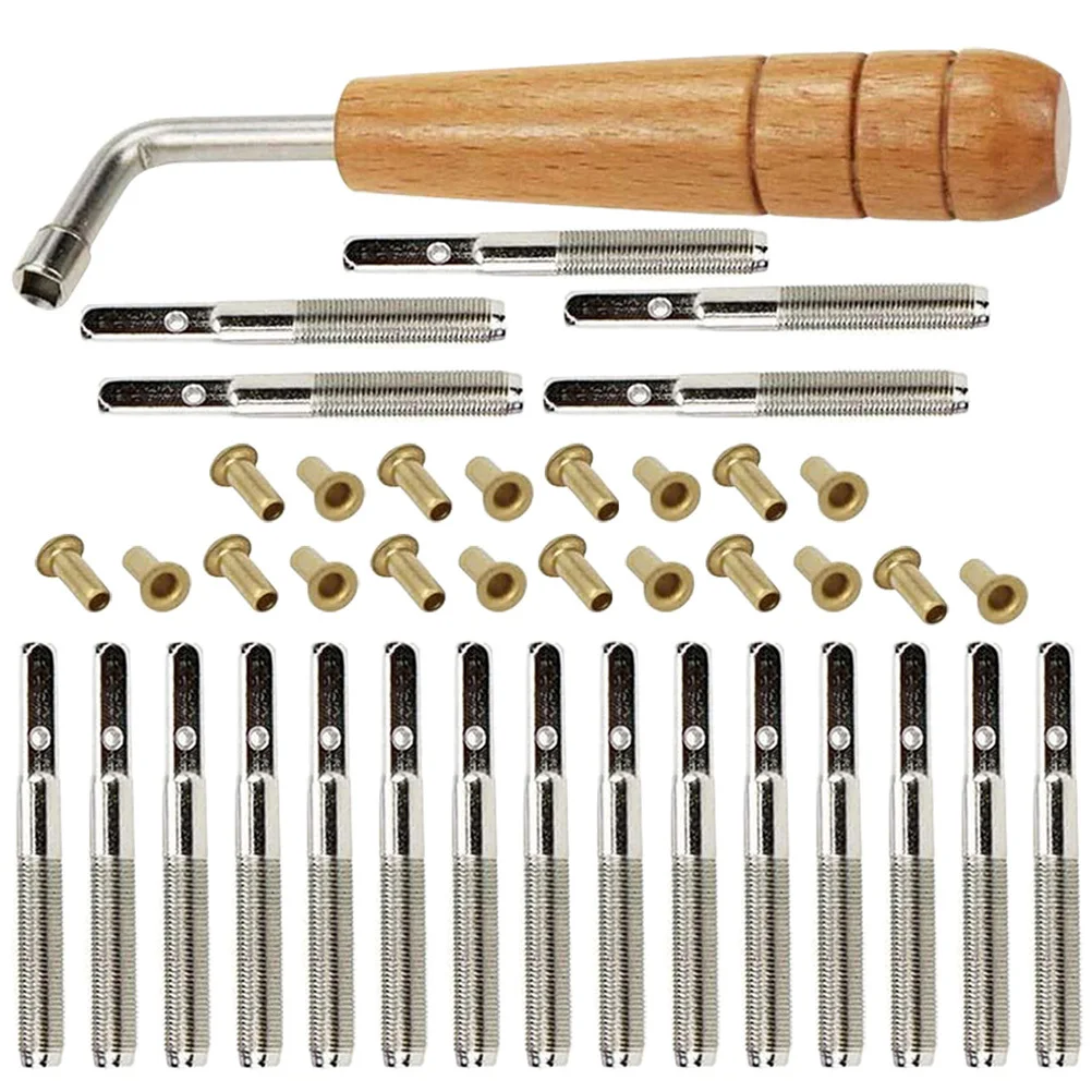 

1Set Professional Lyre Harp Accessories Smooth No Burr Safe to Use Replacement Tuning Pegs Slack Adjuster Tools