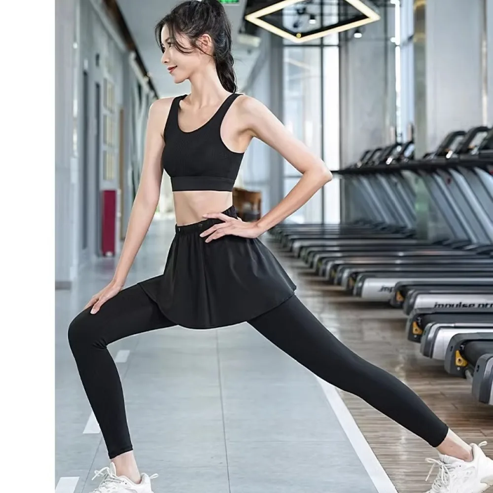Athletic Yoga Hip Wrap Skirt Women Running Fitness Active Training Layering Cover Pleated Sportswear Breathable view 6