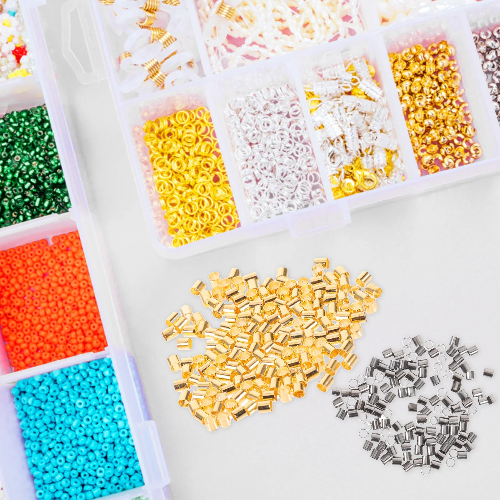 

1000Pcs Crimp Beads DIY Jewelry Making Supplies Compact Lightweight Iron Beads for Creative Handcraft Projects