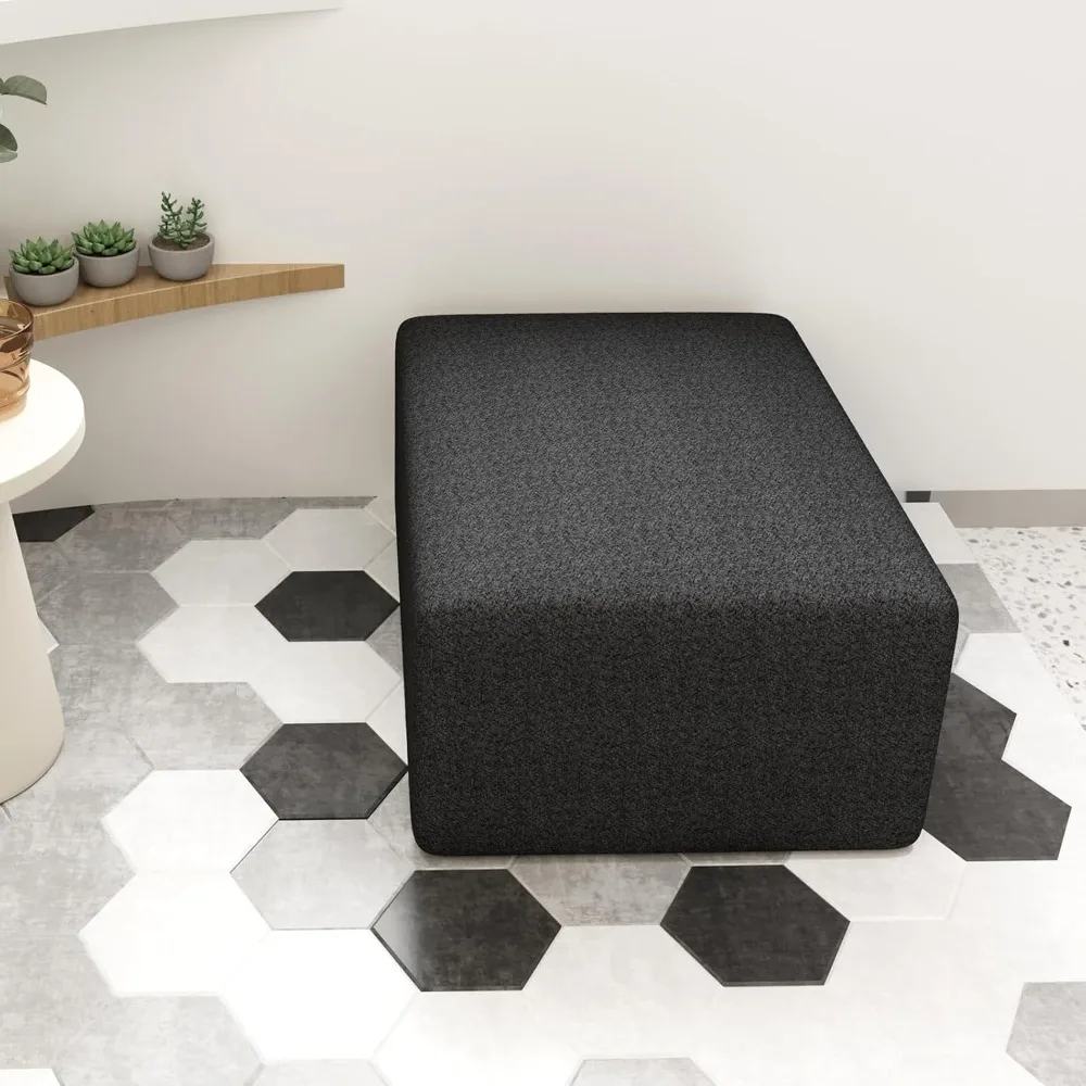 

Ottoman for Couch, Modern Office Sofa Ottoman, Black Velvet Fabric, Perfect for Living Room, Transforms into Sofa Couch & More