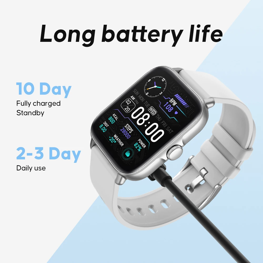 Ainuevo Y20GT Bluetooth Call Smart Watch 1.7 "Display HD 28 + modalità sportive impermeabile IP67 Fitness Tracker Smartwatch per donna uomo