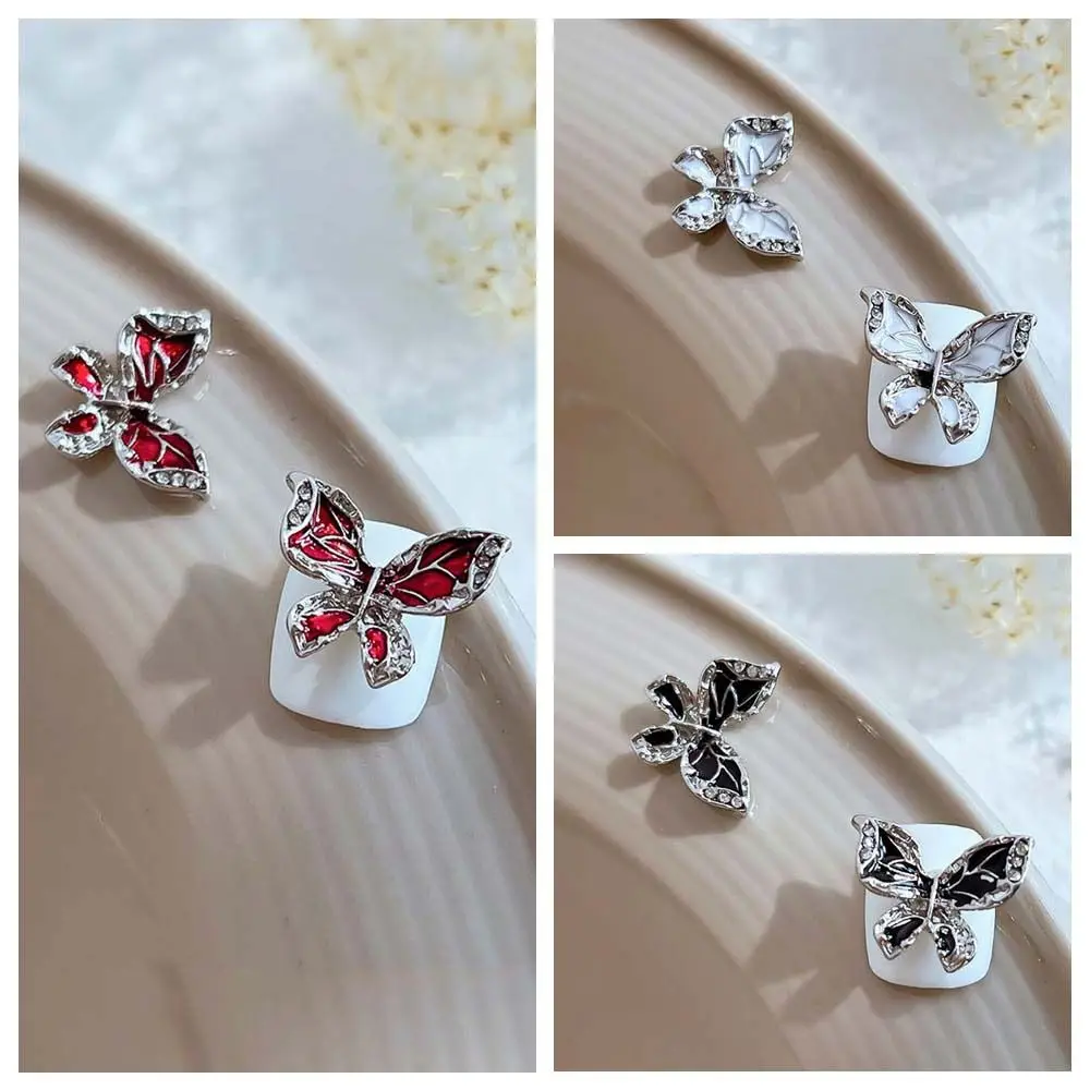 2 teile/satz Nagel liefert Schmetterling Nagel Dekorationen Metall Nagel Charms Maniküre Ornamente Schmetterling Nagel Strass