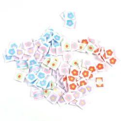 50Pcs Cute Flower Embroidery Mini Labels For Sewing Accessories Knitting Garment Bag Hat Tags DIY Kids Clothing Supplies 15*16mm