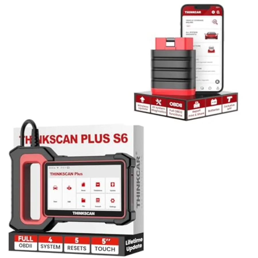 Plus S6 + THINKDIAG MINI OBD2 Scanner Bluetooth for Comprehensive Vehicle Diagnostics with Real-Time Data Monitoring