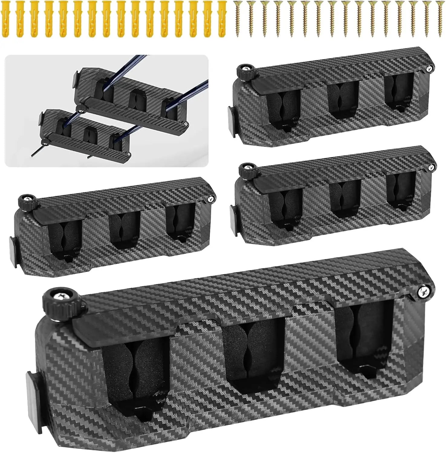 

Набор из 4 настенных держателей для удочек с пеной EVA, вертикальная стойка для хранения в гараже, на лодке, на потолке